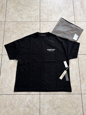 Authentic Black Oversized Essentials Tee Shirt